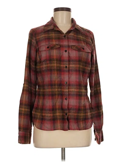 Pre-owned Columbia Long Sleeve Blouse In Burgundy