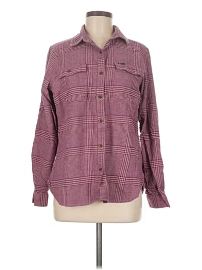 Pre-owned Columbia Long Sleeve Blouse In Burgundy