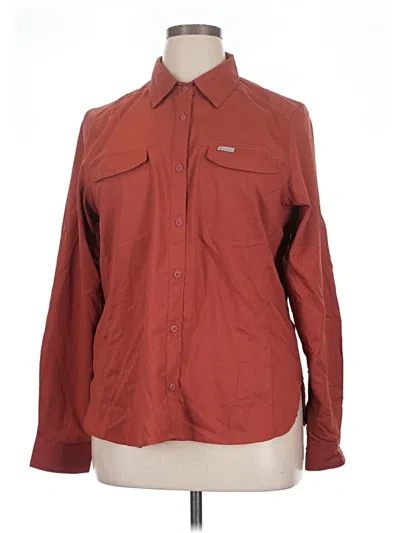 Pre-owned Columbia Long Sleeve Blouse In Burgundy