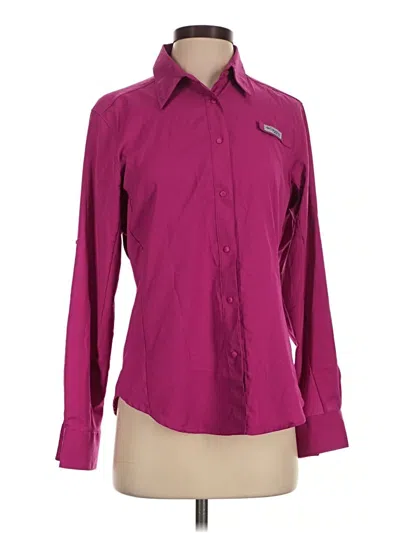 Pre-owned Columbia Long Sleeve Blouse In Burgundy