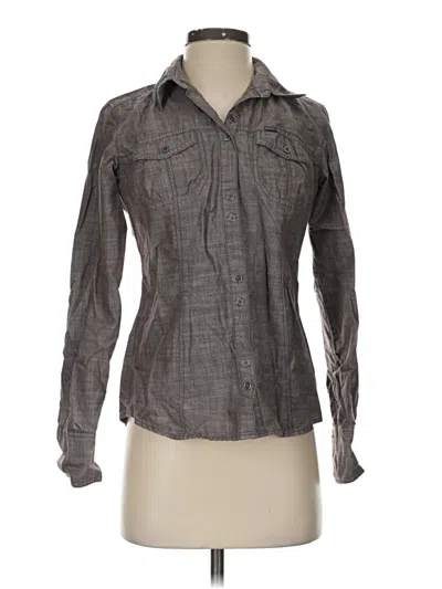 Pre-owned Columbia Long Sleeve Blouse In Gray