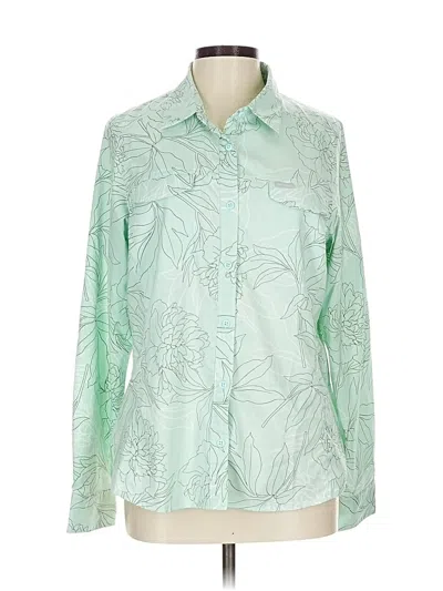 Pre-owned Columbia Long Sleeve Blouse In Green