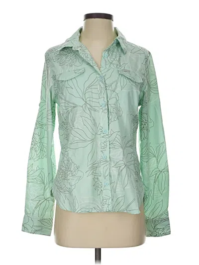Pre-owned Columbia Long Sleeve Blouse In Green