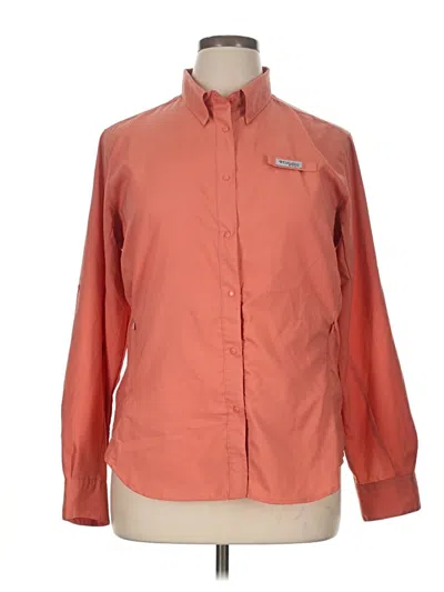 Pre-owned Columbia Long Sleeve Blouse In Orange