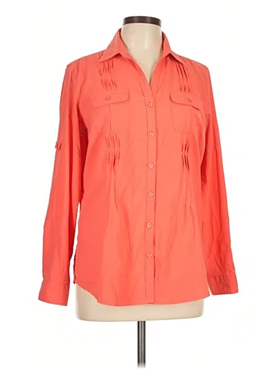 Pre-owned Columbia Long Sleeve Blouse In Orange