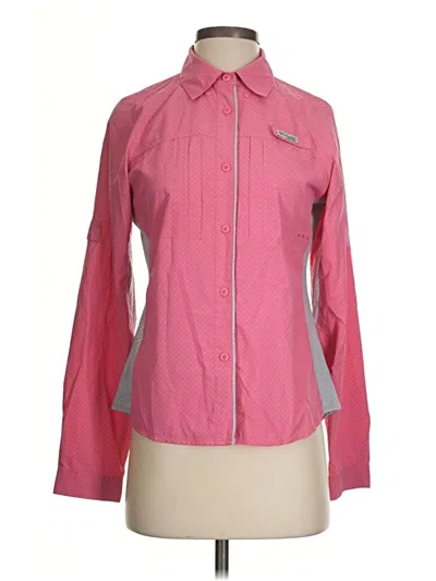 Pre-owned Columbia Long Sleeve Blouse In Pink