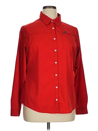 Pre-owned Columbia Long Sleeve Blouse In Red