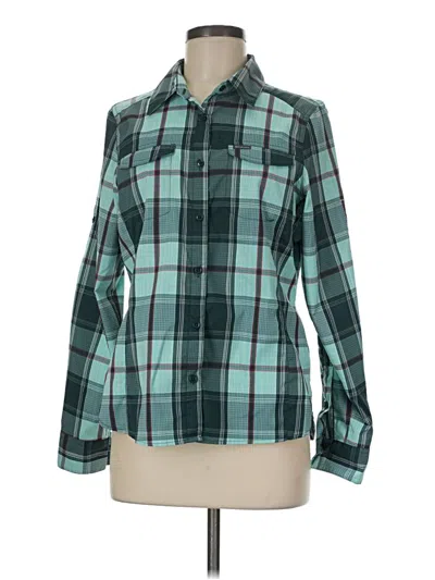 Pre-owned Columbia Long Sleeve Blouse In Teal