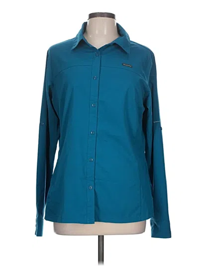 Pre-owned Columbia Long Sleeve Blouse In Teal