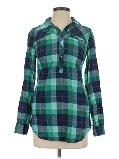 Pre-owned Columbia Long Sleeve Blouse In Teal