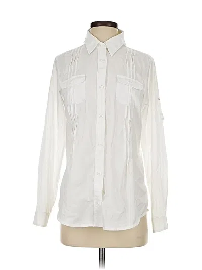 Pre-owned Columbia Long Sleeve Blouse In White
