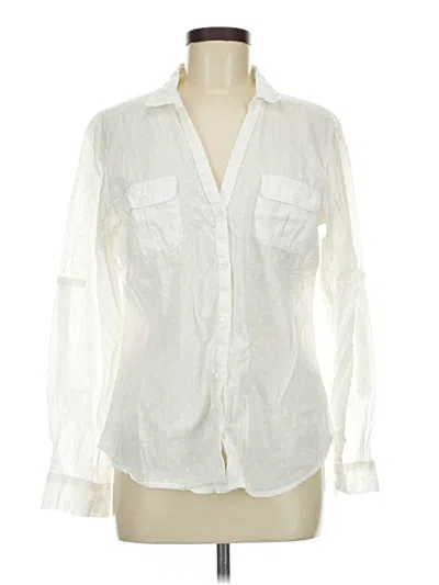Pre-owned Columbia Long Sleeve Blouse In White