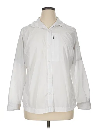 Pre-owned Columbia Long Sleeve Blouse In White