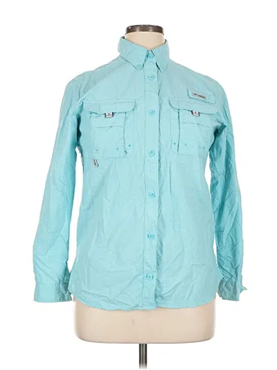 Pre-owned Columbia Long Sleeve Button Down Shirt In Blue