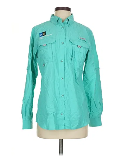 Pre-owned Columbia Long Sleeve Button Down Shirt In Blue