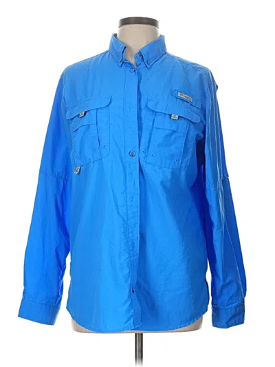 Pre-owned Columbia Long Sleeve Button Down Shirt In Blue