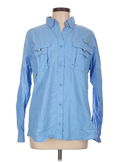Pre-owned Columbia Long Sleeve Button Down Shirt In Blue