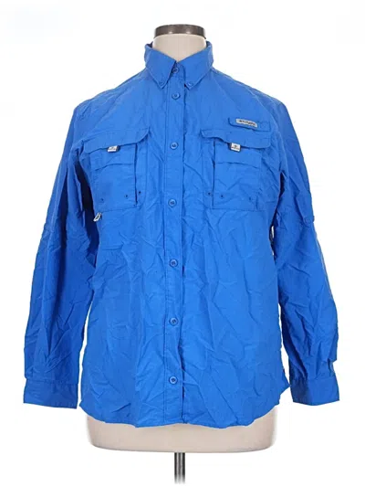 Pre-owned Columbia Long Sleeve Button Down Shirt In Blue