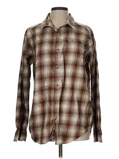 Pre-owned Columbia Long Sleeve Button Down Shirt In Brown