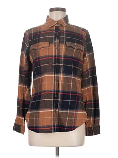 Pre-owned Columbia Long Sleeve Button Down Shirt In Brown