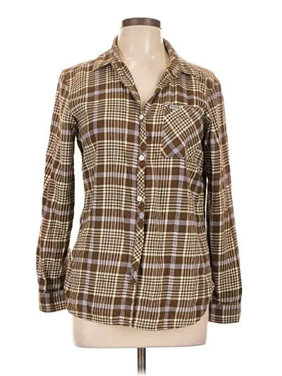 Pre-owned Columbia Long Sleeve Button Down Shirt In Brown