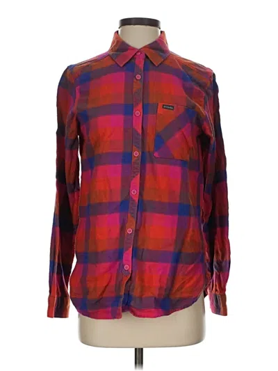 Pre-owned Columbia Long Sleeve Button Down Shirt In Burgundy