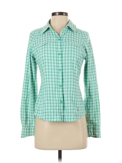 Pre-owned Columbia Long Sleeve Button Down Shirt In Green