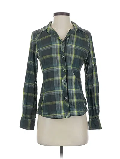 Pre-owned Columbia Long Sleeve Button Down Shirt In Green