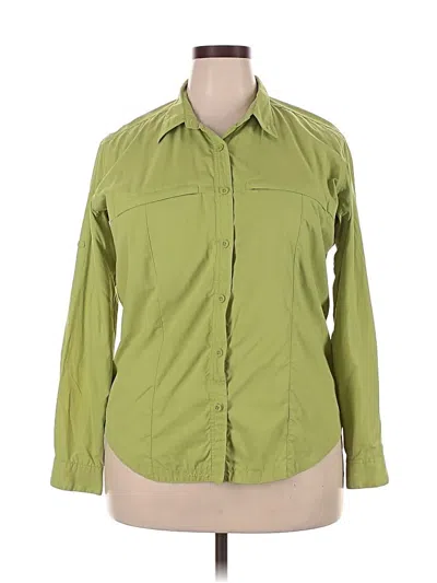 Pre-owned Columbia Long Sleeve Button Down Shirt In Green