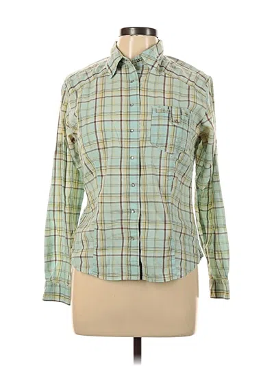 Pre-owned Columbia Long Sleeve Button Down Shirt In Green
