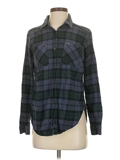Pre-owned Columbia Long Sleeve Button Down Shirt In Green