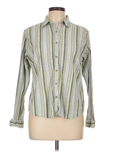 Pre-owned Columbia Long Sleeve Button Down Shirt In Green