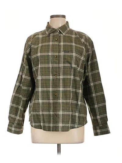Pre-owned Columbia Long Sleeve Button Down Shirt In Green