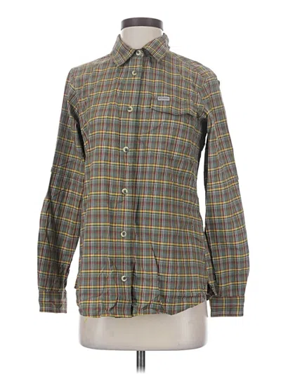 Pre-owned Columbia Long Sleeve Button Down Shirt In Green