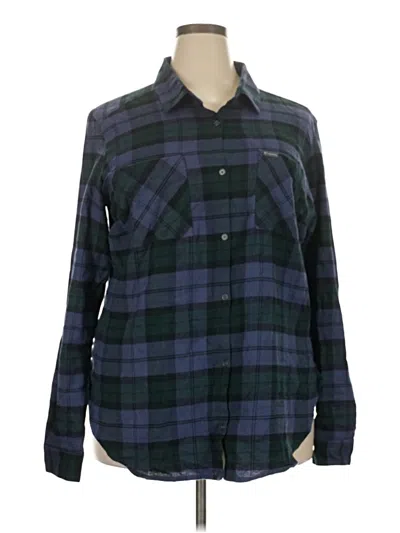 Pre-owned Columbia Long Sleeve Button Down Shirt In Green