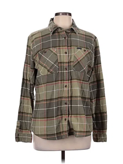 Pre-owned Columbia Long Sleeve Button Down Shirt In Green