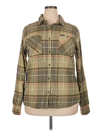 Pre-owned Columbia Long Sleeve Button Down Shirt In Green