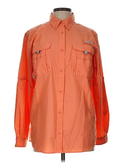 Pre-owned Columbia Long Sleeve Button Down Shirt In Orange