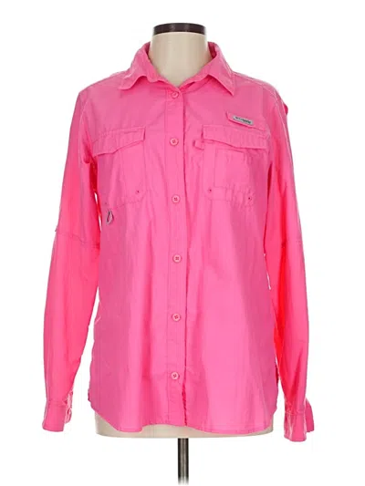 Pre-owned Columbia Long Sleeve Button Down Shirt In Pink
