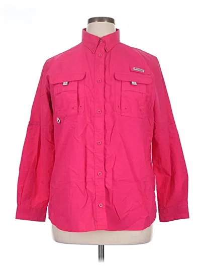 Pre-owned Columbia Long Sleeve Button Down Shirt In Pink