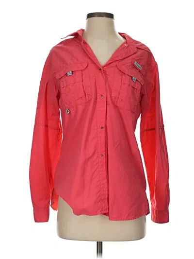 Pre-owned Columbia Long Sleeve Button Down Shirt In Red