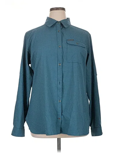 Pre-owned Columbia Long Sleeve Button Down Shirt In Teal
