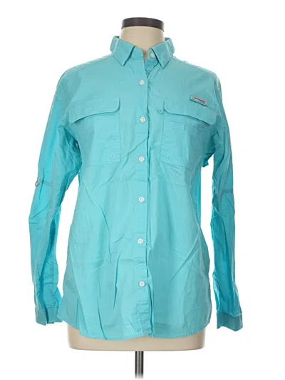 Pre-owned Columbia Long Sleeve Button Down Shirt In Teal