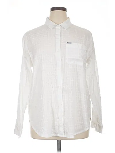 Pre-owned Columbia Long Sleeve Button Down Shirt In White