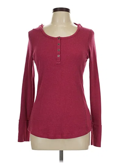 Pre-owned Columbia Long Sleeve Henley Shirt In Burgundy