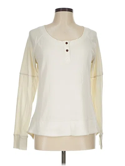 Pre-owned Columbia Long Sleeve Henley Shirt In Ivory