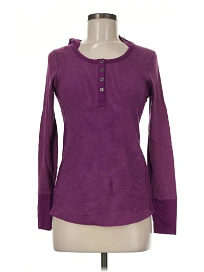 Pre-owned Columbia Long Sleeve Henley Shirt In Purple