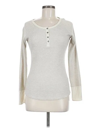 Pre-owned Columbia Long Sleeve Henley Shirt In White