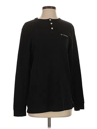 Pre-owned Columbia Long Sleeve Polo Shirt In Black
