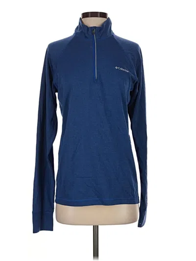 Pre-owned Columbia Long Sleeve Polo Shirt In Blue